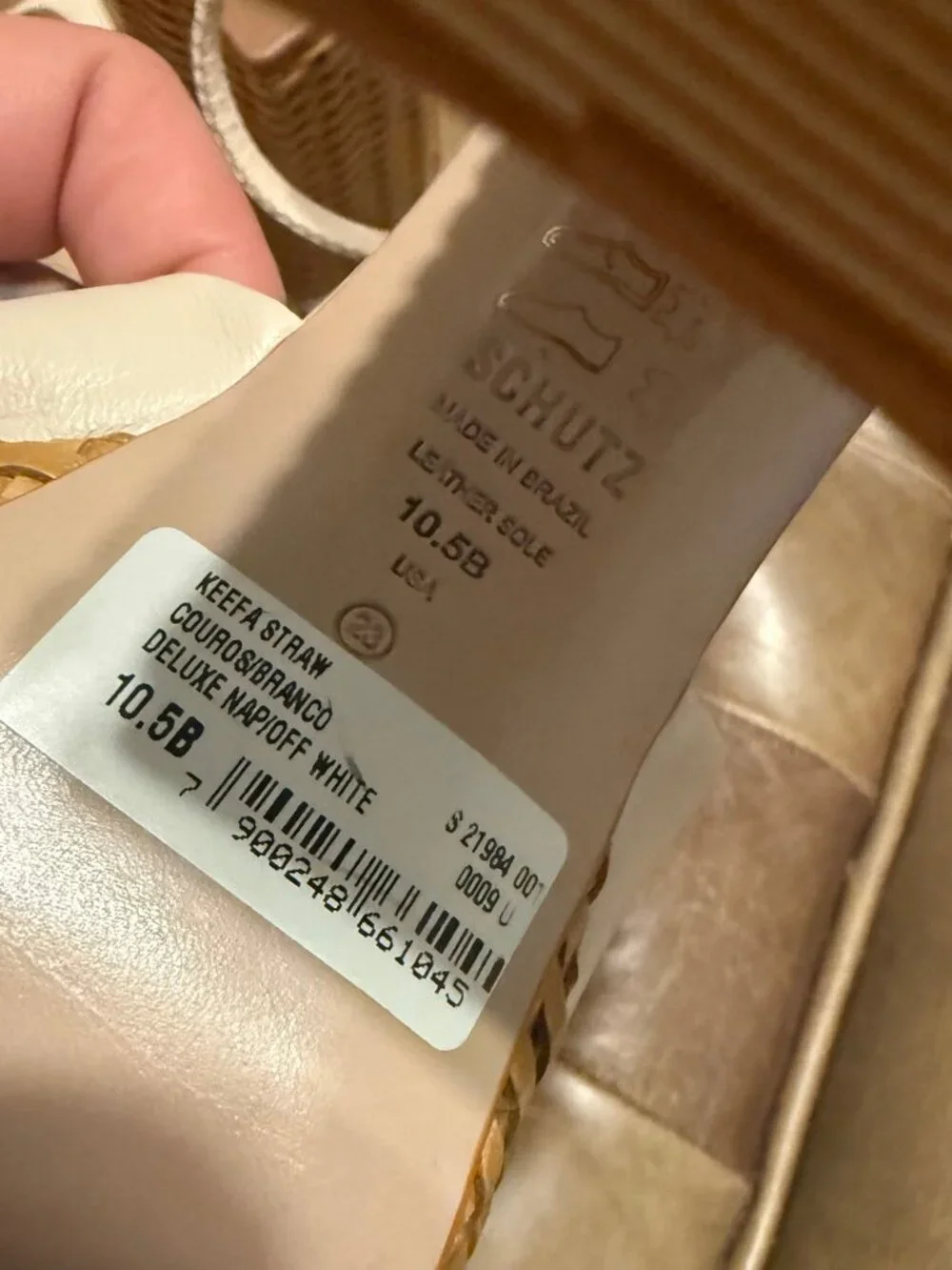 Schutz Keefa Straw Platform Sandals 10.5 NWOB